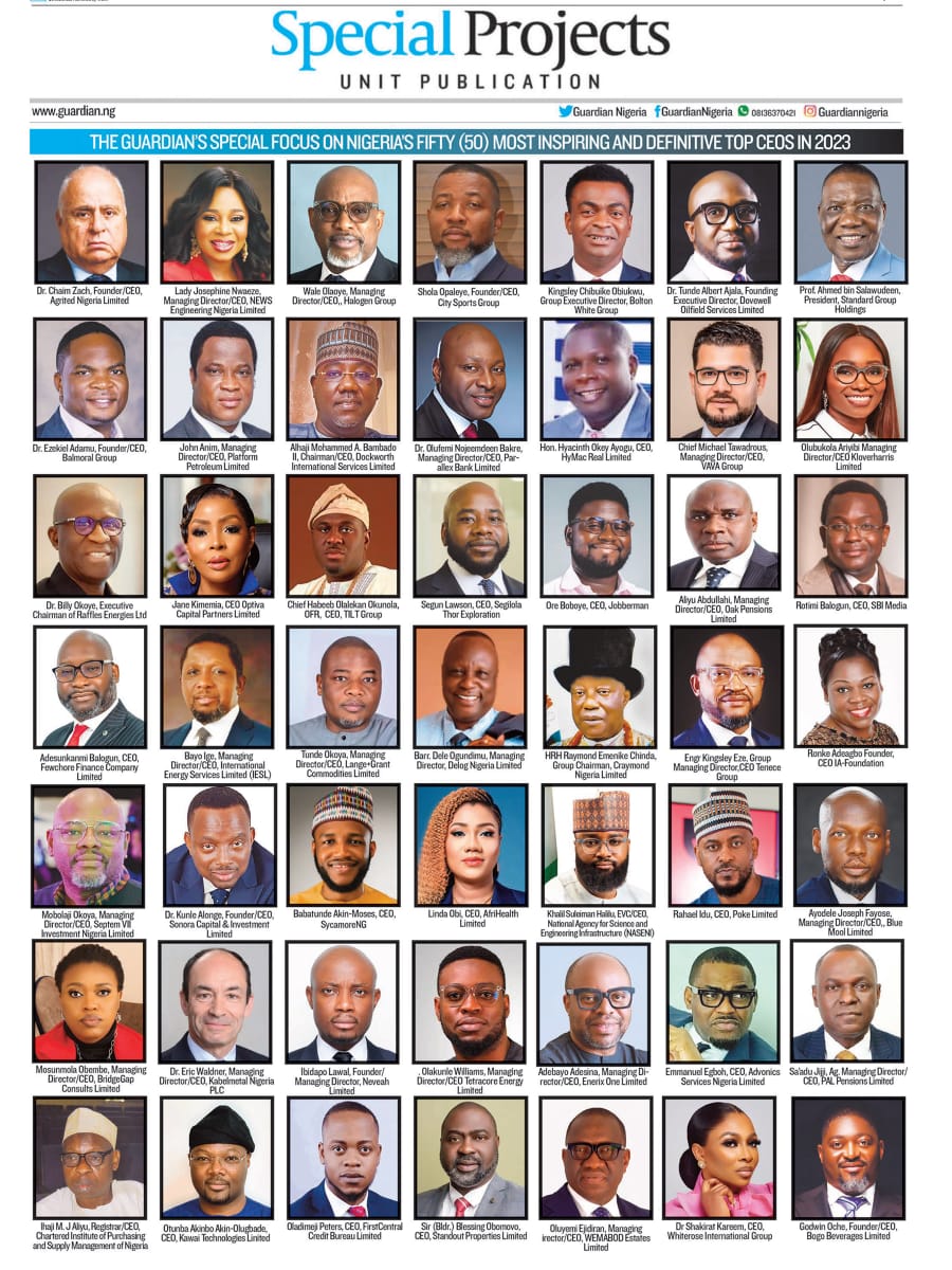 Dr. Billy OKOYE MFR - Top CEO Award 2023